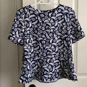 BANANA REPUBLIC Floral Peplum Dress Shirt